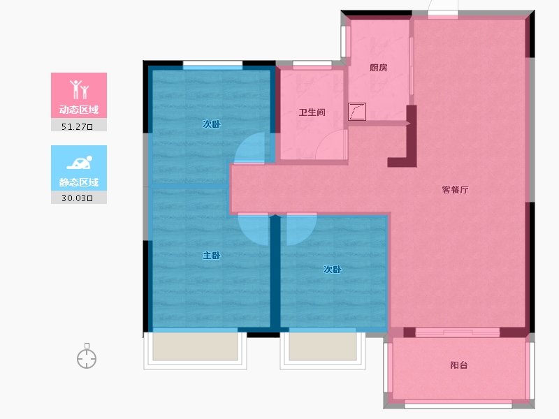 湖北省-十堰市-楚天都市熙园-76.00-户型库-动静分区