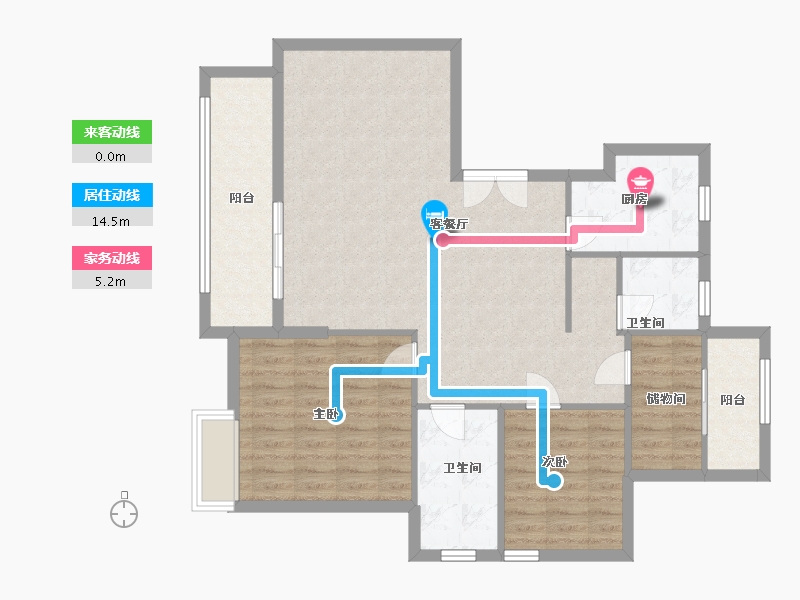 浙江省-丽水市-白麓名邸-100.69-户型库-动静线