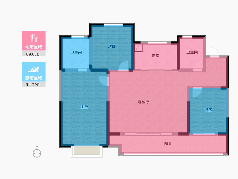 陕西省-榆林市-德通麟州府-111.21-户型库-动静分区