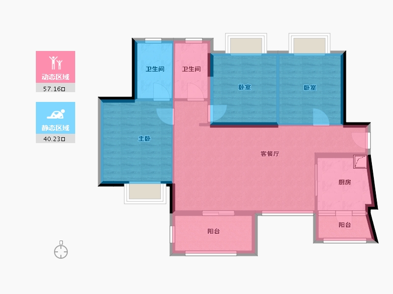 广东省-东莞市-碧海云天海岸城-86.99-户型库-动静分区