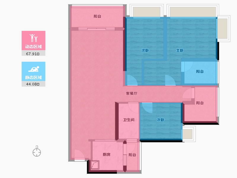 广东省-江门市-柏佳图·六里-112.00-户型库-动静分区