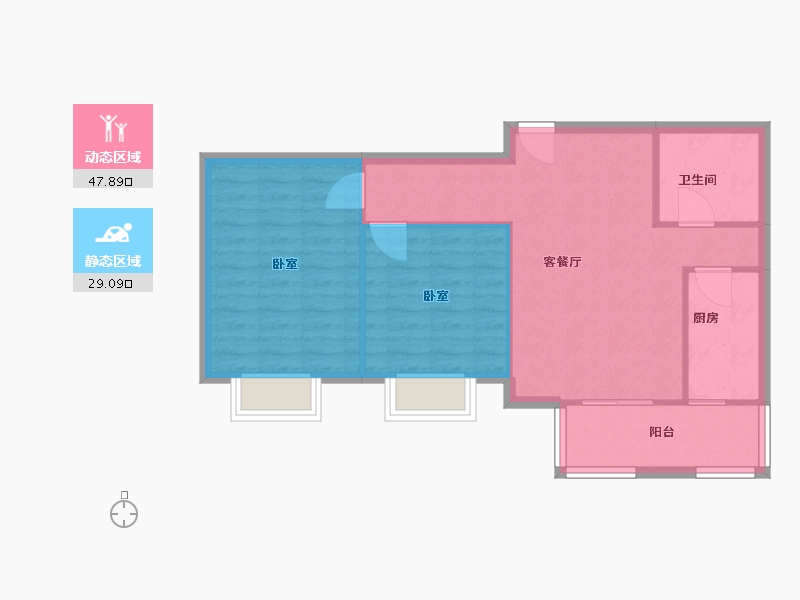 陕西省-西安市-浐灞半岛-70.01-户型库-动静分区