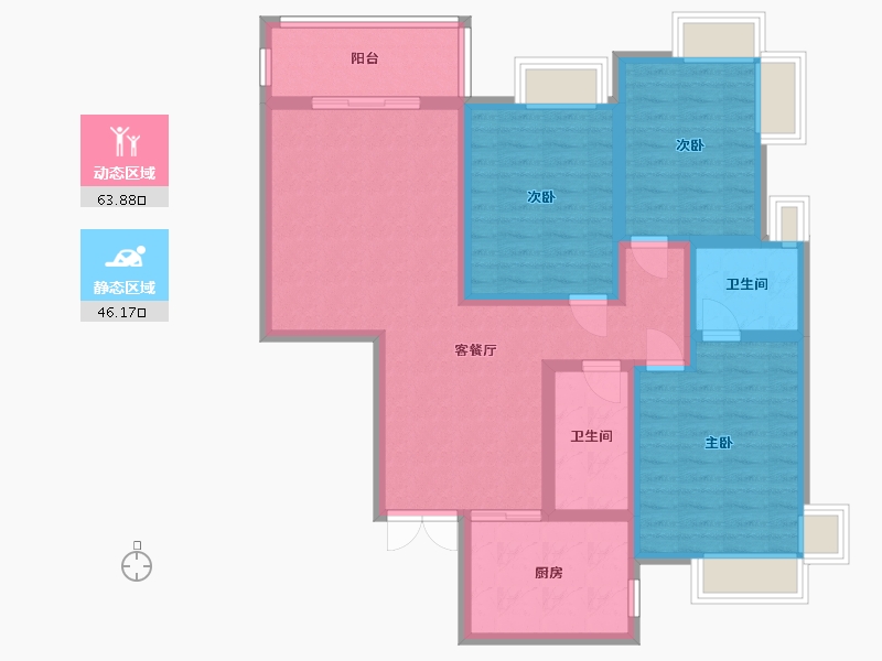 陕西省-安康市-兴华名城-131.51-户型库-动静分区