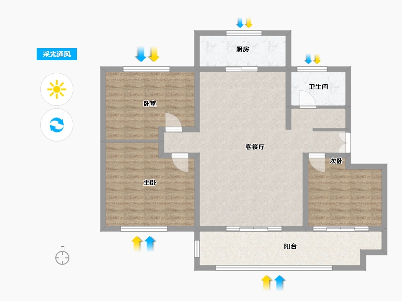 山东省-临沂市-房源印象-102.53-户型库-采光通风