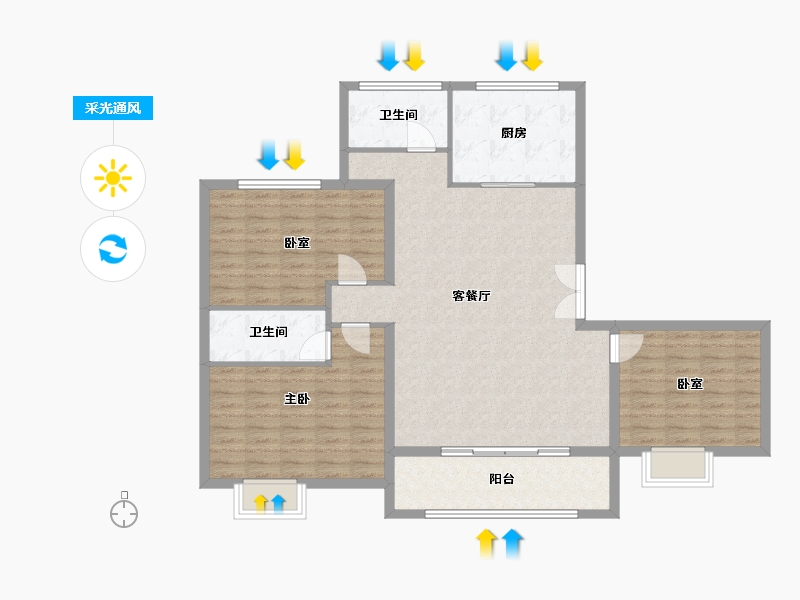 山东省-临沂市-房源印象-114.97-户型库-采光通风