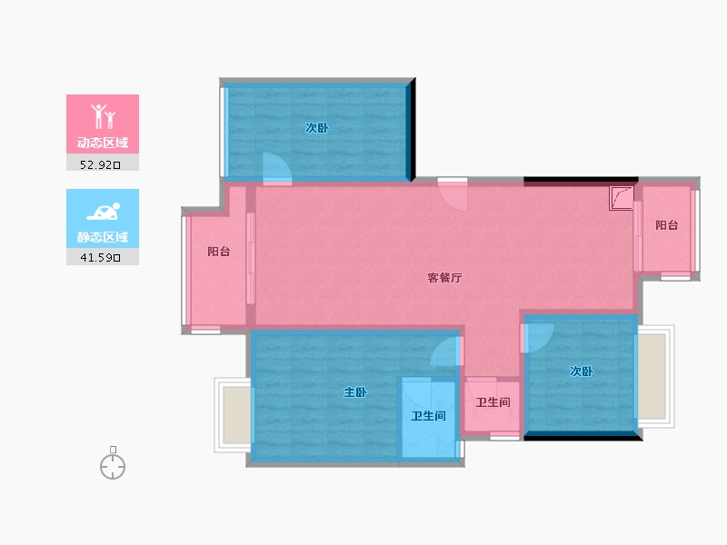 海南省-澄迈县-壹号公馆-96.00-户型库-动静分区