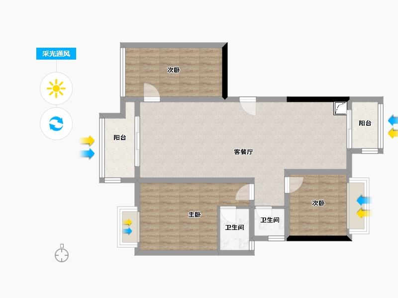 海南省-澄迈县-壹号公馆-96.00-户型库-采光通风