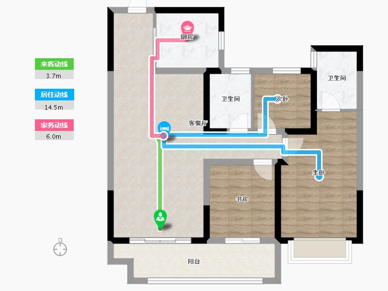 陕西省-西安市-电建阎良洺悦府-88.00-户型库-动静线