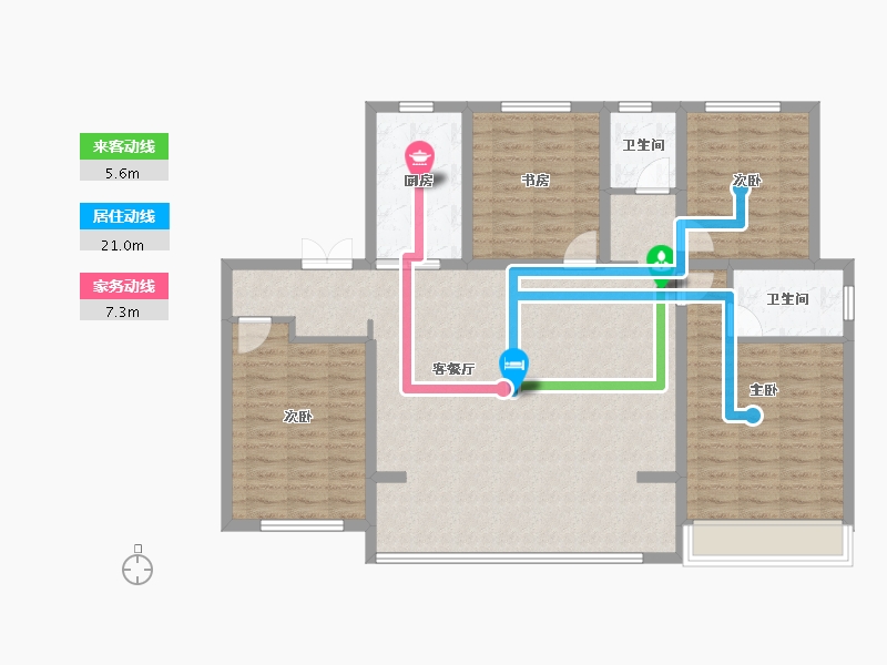 陕西省-西安市-朱雀渼陂熙园-122.76-户型库-动静线