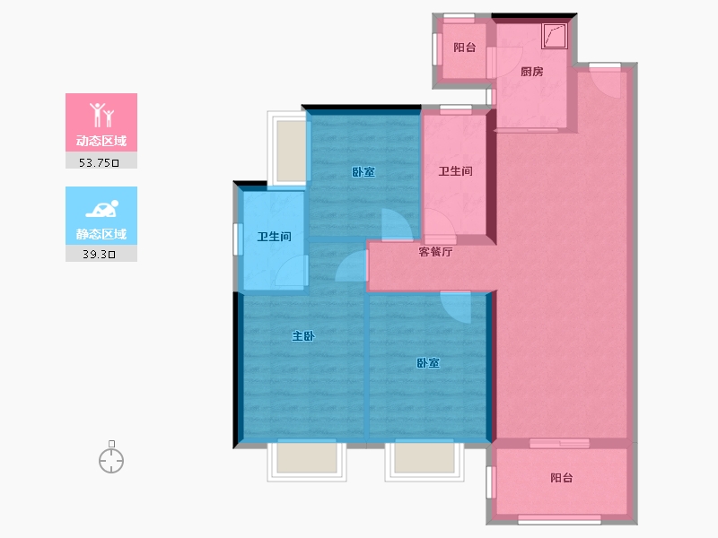 广东省-东莞市-碧海云天海岸城-82.66-户型库-动静分区