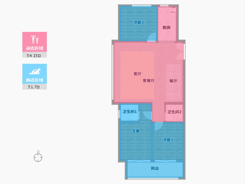 山东省-德州市-嘉泰世纪花城二期-96.00-户型库-动静分区