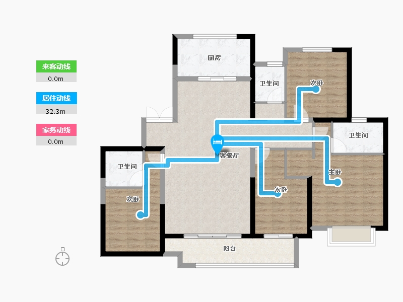 陕西省-西安市-电建阎良洺悦府-126.40-户型库-动静线