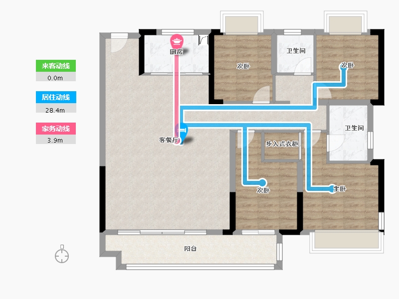 湖北省-武汉市-中铁阅湖郡-113.61-户型库-动静线