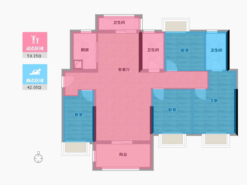 广东省-东莞市-碧海云天海岸城-89.94-户型库-动静分区