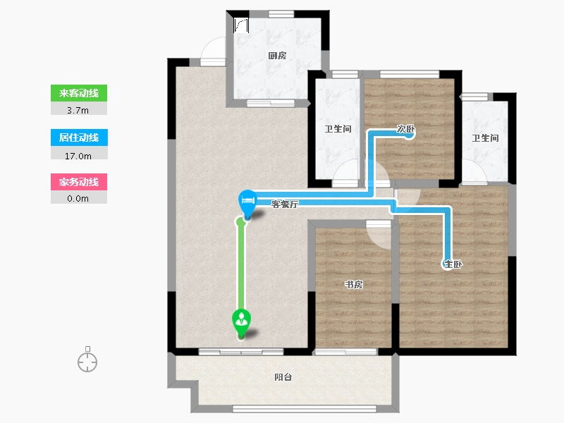 陕西省-西安市-电建阎良洺悦府-106.40-户型库-动静线