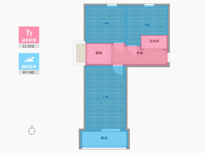 北京-北京市-和平里社区-五区-44.30-户型库-动静分区