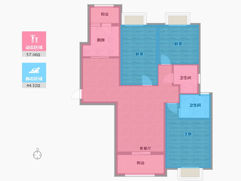 河南省-驻马店市-大地丽都-98.00-户型库-动静分区