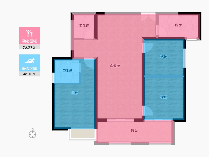 陕西省-西安市-高新尚品-89.07-户型库-动静分区