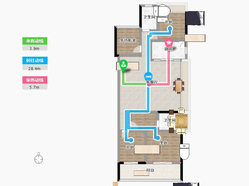 湖南省-长沙市-金地峯范-110.93-户型库-动静线