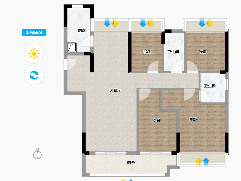 湖北省-武汉市-城投融创国博城-104.00-户型库-采光通风