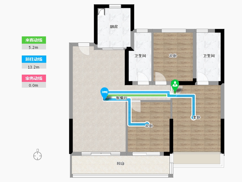 浙江省-温州市-新鸿君品雅苑-94.37-户型库-动静线