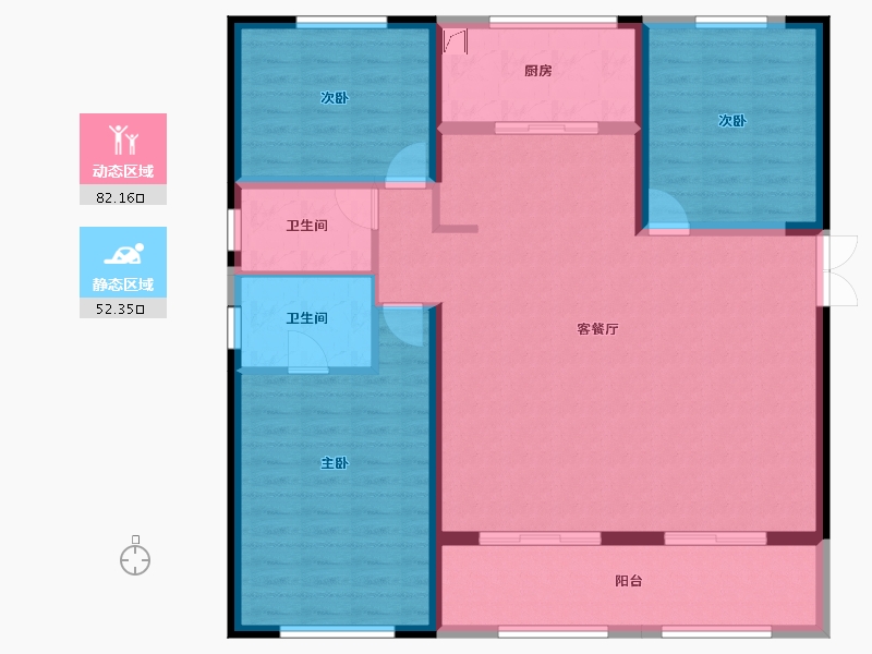 陕西省-西安市-高新尚品-122.43-户型库-动静分区