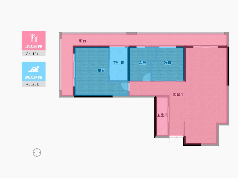 陕西省-西安市-水半湾空中花园-114.61-户型库-动静分区