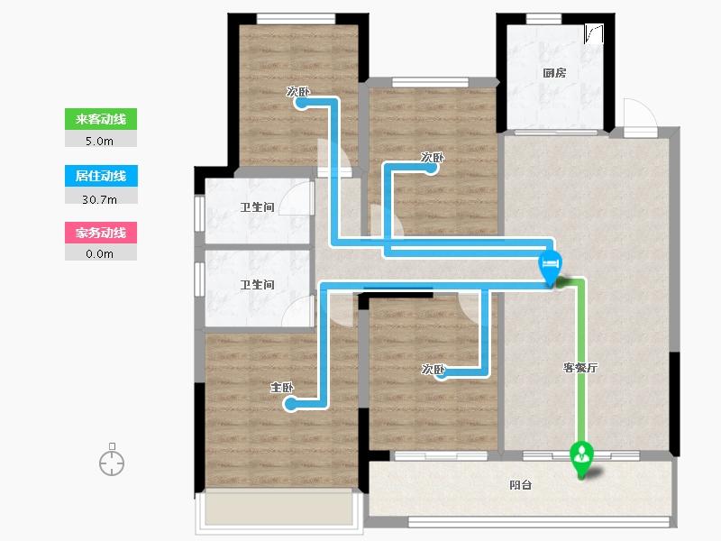 浙江省-温州市-新鸿君品雅苑-103.04-户型库-动静线