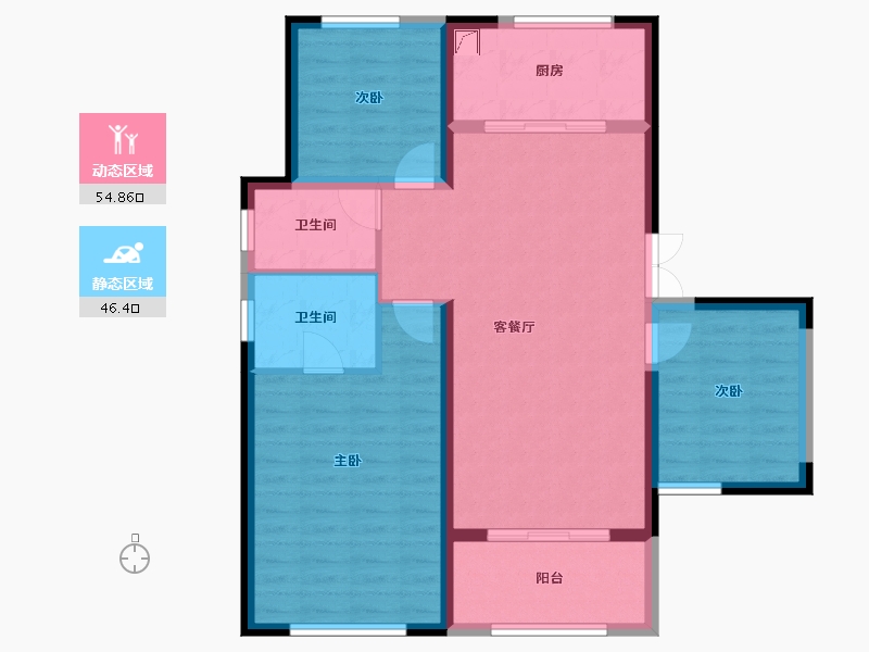 陕西省-西安市-高新尚品-91.03-户型库-动静分区