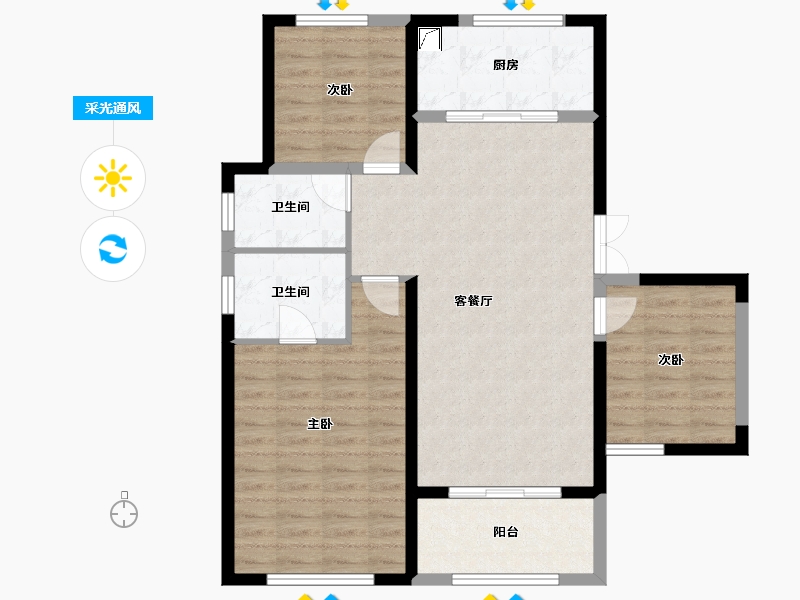 陕西省-西安市-高新尚品-91.03-户型库-采光通风