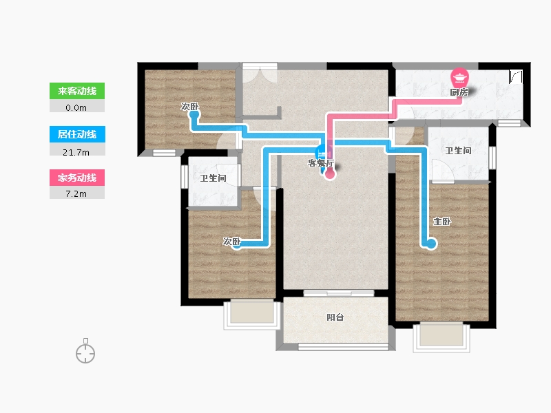 陕西省-西安市-高新尚品-92.25-户型库-动静线