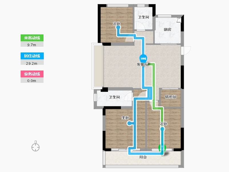 浙江省-温州市-新鸿君品雅苑-94.80-户型库-动静线