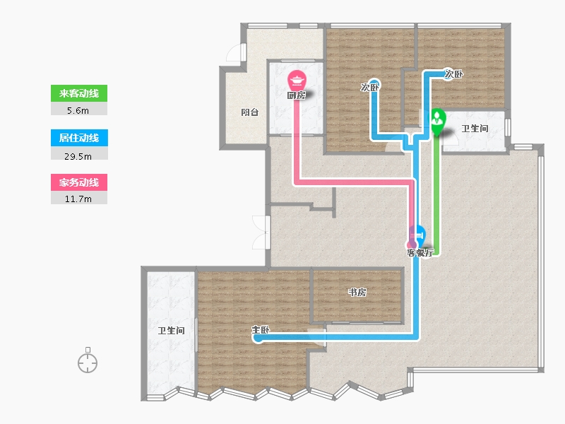 陕西省-西安市-金泰唐618-211.20-户型库-动静线