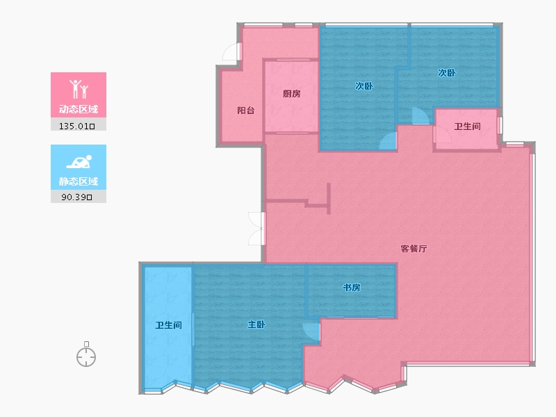 陕西省-西安市-金泰唐618-211.20-户型库-动静分区