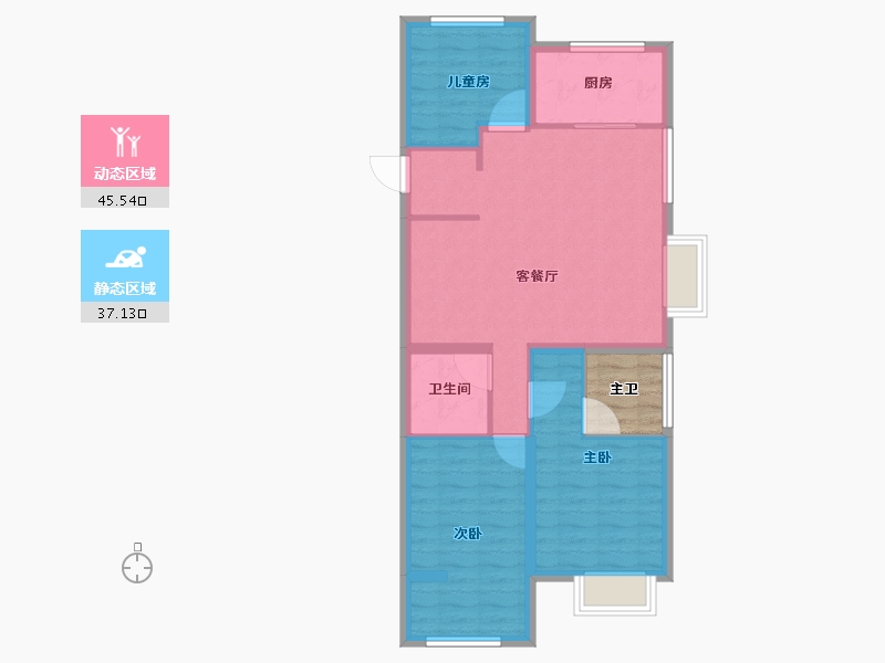 山西省-太原市-保利和悦华锦-77.81-户型库-动静分区