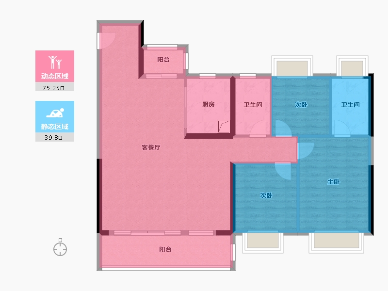 湖北省-武汉市-东投汉阳城-104.00-户型库-动静分区