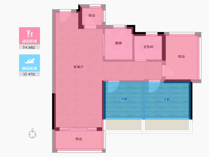 广东省-惠州市-龙光玖云台-64.00-户型库-动静分区