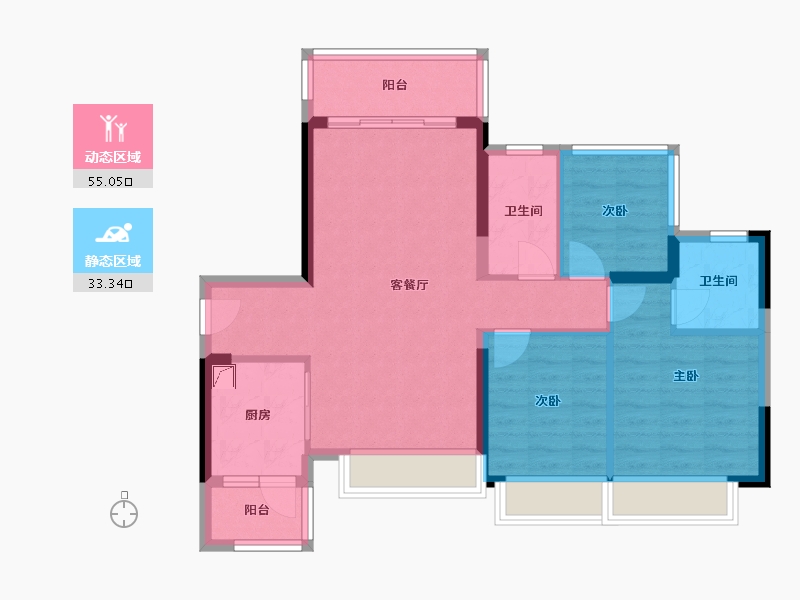 广东省-清远市-恒福水岸-78.68-户型库-动静分区