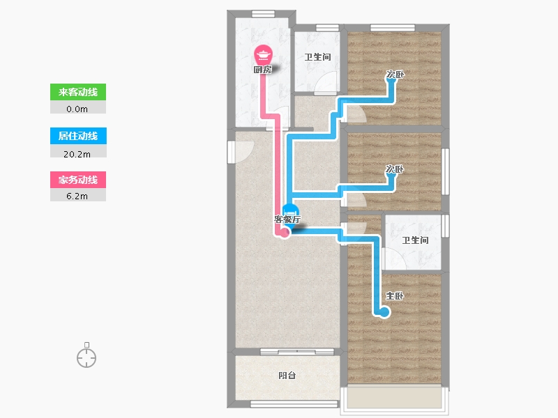 陕西省-西安市-鸿锦城天逸-84.01-户型库-动静线