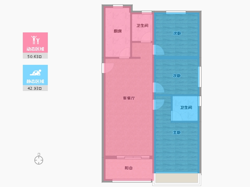 陕西省-西安市-鸿锦城天逸-84.01-户型库-动静分区