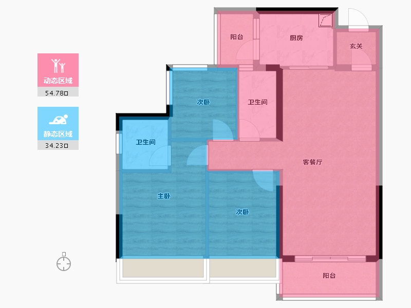 广东省-清远市-恒福水岸-79.39-户型库-动静分区