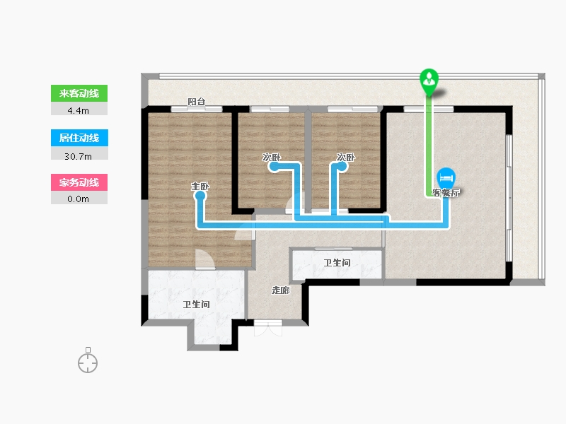 陕西省-西安市-水半湾空中花园-128.34-户型库-动静线