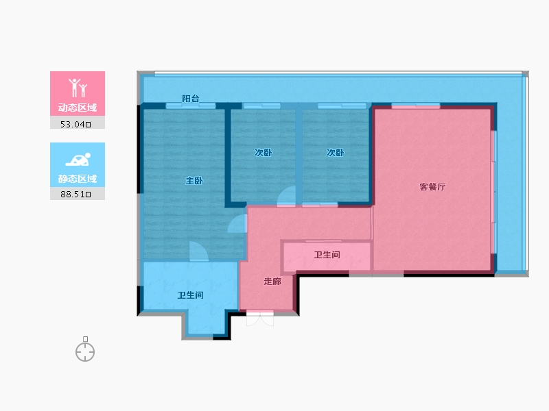 陕西省-西安市-水半湾空中花园-128.34-户型库-动静分区