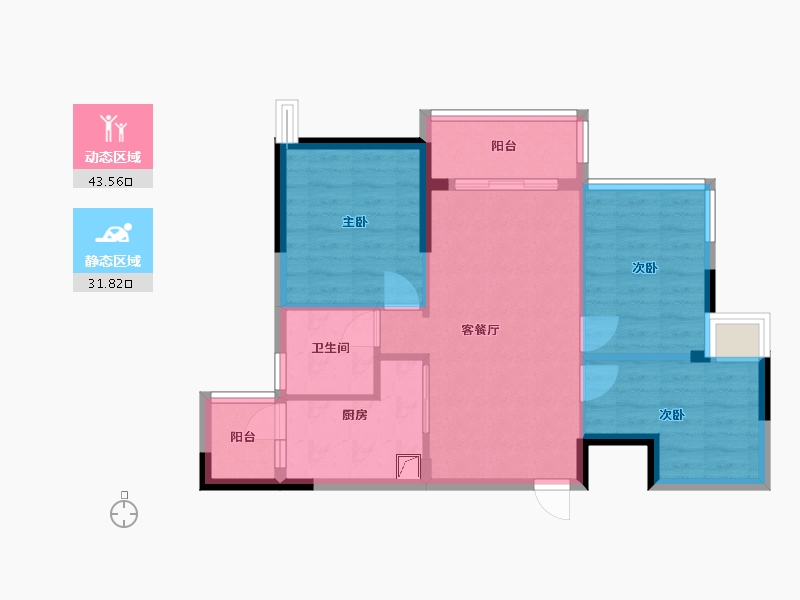 广东省-清远市-恒福水岸-67.31-户型库-动静分区