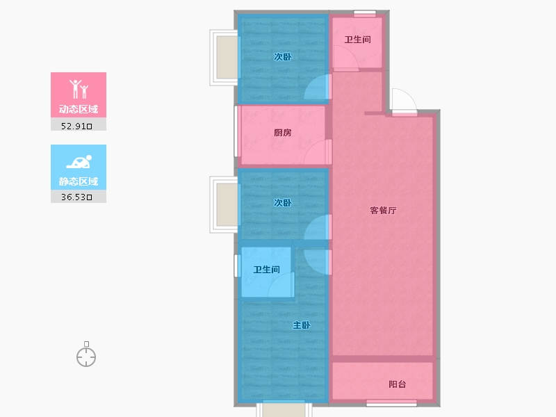 山西省-太原市-旭日梧桐苑-79.27-户型库-动静分区