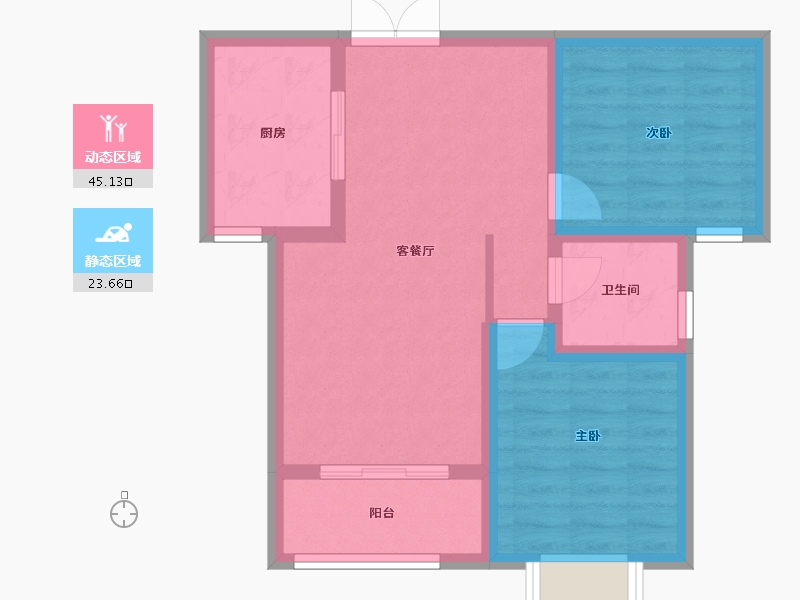 陕西省-西安市-九璟台-61.00-户型库-动静分区