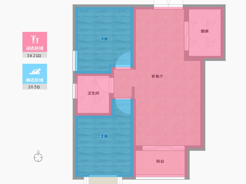 陕西省-西安市-九璟台-52.62-户型库-动静分区