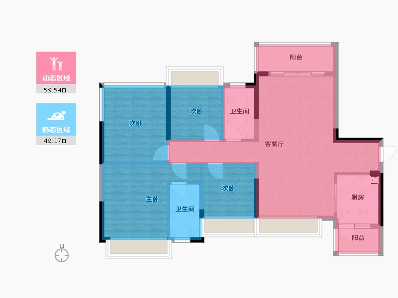 广东省-清远市-恒福水岸-97.28-户型库-动静分区