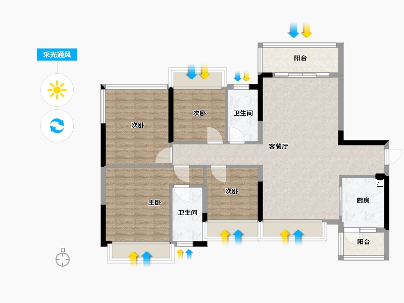 广东省-清远市-恒福水岸-97.28-户型库-采光通风