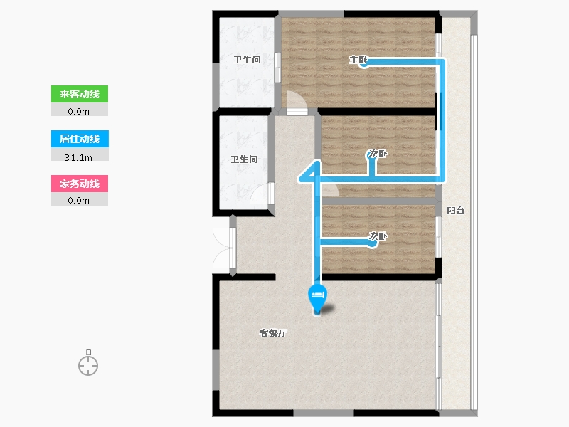 陕西省-西安市-水半湾空中花园-125.16-户型库-动静线